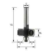Edessö Fresa per battute HW- (HM) con inserto indexabile, Z=2, fondo a sfere, ø30 NL12, GL50 S8-1