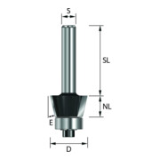 Edessö Fresa per smussare HW- (HM), Z=2, fondo a sfere, ø23 NL9,5, GL42 S8 W R30 gradi-1