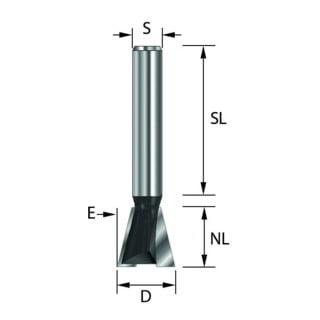 EDESSÖ HW- (HM) fraiseuse, Z=2, diamètre 22 NL22, GL54 S8 W15 degrés
