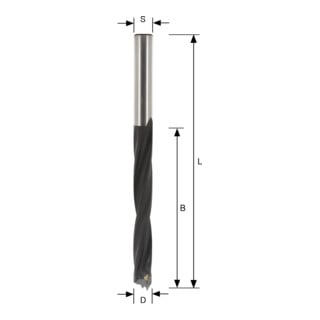 Edessö Punta elicoidale per legno HW- (metallo duro), Z=2+2, rotazione oraria