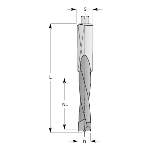 Edessö Punta per tasselli, HW- (HM), rettificata, Z=2+2 fresa per sgrossatura + alesatore, vite di regolazione, rotazione a sinistra