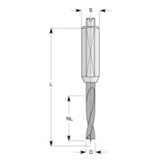 EDESSÖ VHW- Punta per tasselli in metallo duro completo, Z=2+2 taglienti + smussatore, vite di regolazione, rotazione destra-1