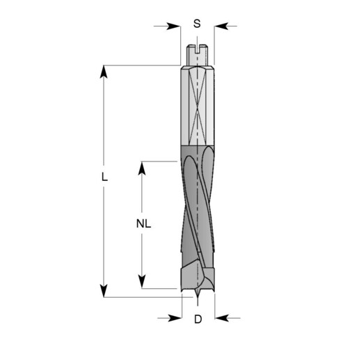Edessö Punta per tasselli HW- (HM), Z=2+2 punte + alesatore, superficie di serraggio e vite di regolazione, rotazione a sinistra