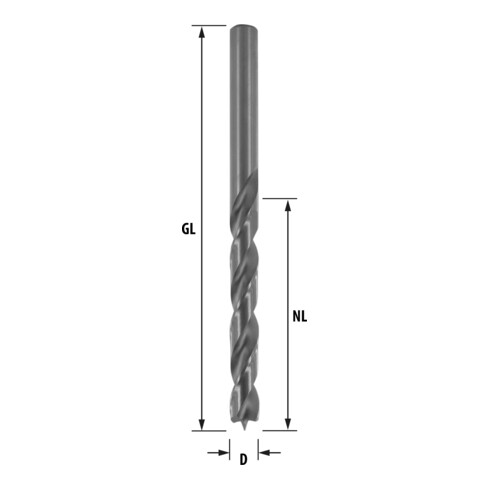 EDESSÖ HS- (HSS) DURAdrill forets hélicoïdaux à bois, avec pointe centrale et mèche de précoupe, diamètre 12,5, NL91, GL148, S12,5