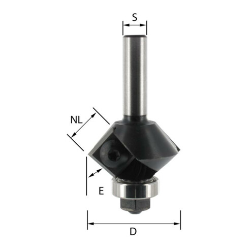 Edessö Fresa HW- (HM) ad inserti per smussare 30 gradi o 45 gradi, Z=2, fondo a sfere, ø29 NL12, GL60 S8 W45 gradi