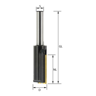 Edessö Fresa per scanalatura ad inserti HW- (HM), Z=1, a taglio singolo, diametro 10 NL20, GL63 S12