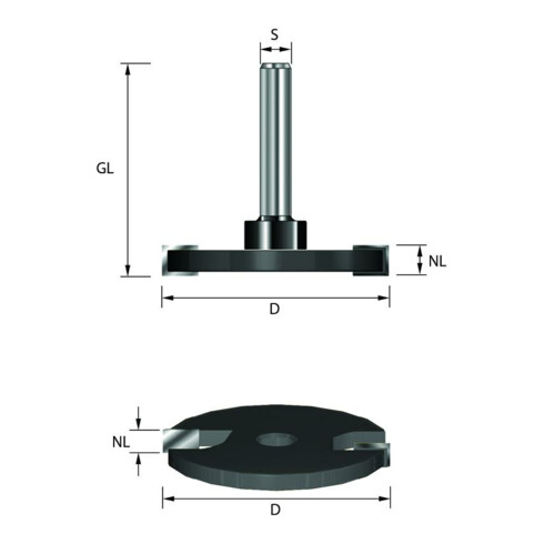 Edessö Fresa per scanalature a disco HW- (HM), Z=2