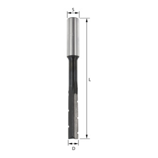 Fraise à rainurer EDESSÖ WS- (acier à outils) avec brise-copeaux, Z=2, rotation dans le sens des aiguilles d'une montre