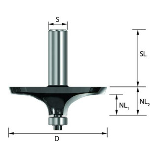 EDESSÖ HW- (HM) Formfräser A, Z=2, Kugellager unten