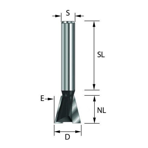 EDESSÖ HW- (HM) Gratfräser, Z=2, Durchmesser 22 NL22, GL54 S8 W15 Grad