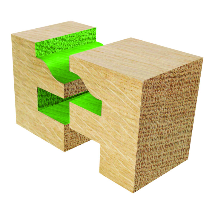 EDESSÖ HW- (HM) Profil- und Konterprofil B, Z=2, Kugellager unten, Durchmesser 41 NL23,8, GL70 S12 W R4,76