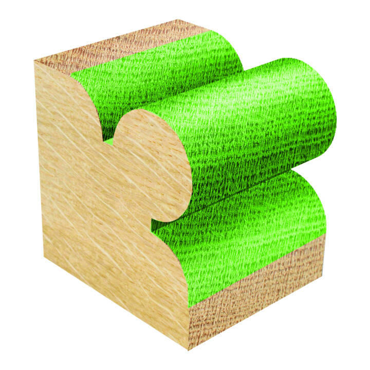 EDESSÖ HW- (HM) Spitzenkantenfräser, Z=2, 2 Kugellager unten und schaftseitig