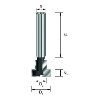 EDESSÖ HW- (HM) T-Nutenfräser/Schlüssellochfräser, Z=2