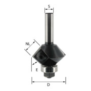EDESSÖ HW- (HM) wisselplaat afkantfrees 30 graden of 45 graden, Z=2, kogellager bodem, diameter 29 NL12, GL60 S8 W30 graden-1