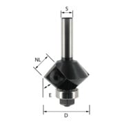 EDESSÖ HW- (HM) wisselplaat afkantfrees 30 graden of 45 graden, Z=2, kogellager bodem, diameter 29 NL12, GL60 S8 W45 graden-1