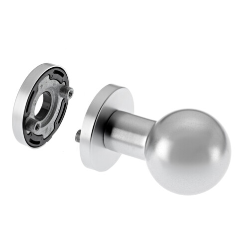 edi Bouton OT 1052/5010 rond, sur rosette, VK8 anodisé argenté