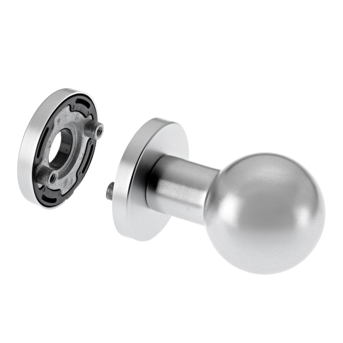 edi Bouton OT 1052/5020 rond, sur rosace anodisé argenté