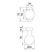 edi Bouton ZT Ares 2033/5010 ovale, sur rosace VK8, argent anodisé-3