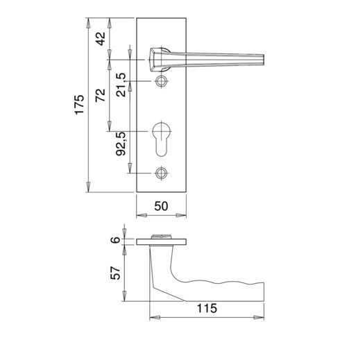 edi Garniture de changement de protection WET Rondo 8628, angle PZ perforé, E72 F1 anodisé