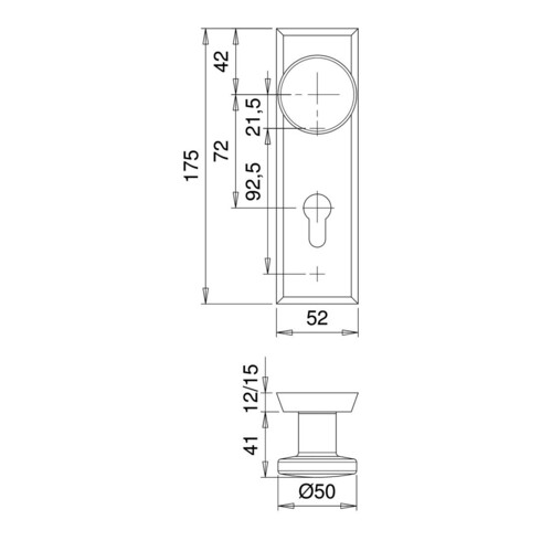 edi Garniture de changement de protection WET Rondo 8628, angle PZ perforé, E72 F1 anodisé