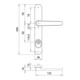edi Garniture de poignée de protection Kronos 2005/9045 Plaque longue, PZ, E92 RAL 9016-4
