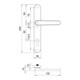 edi Garniture de porte Kronos, 2005/9035, PZ, plaque longue ovale 8/92, acier inoxydable-5