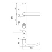edi Garniture de protection à bouton Kronos 2005/0045, PZ, E92 plaque longue inox-4