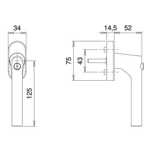 edi Poignée de fenêtre avec bouton-poussoir, Janus1010/5000 Standard, 7/35 Acier inoxydable