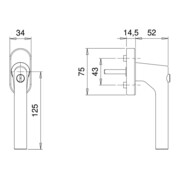 edi Poignée de fenêtre avec bouton-poussoir, Janus1010/5000 Standard, 7/35 Acier inoxydable-3