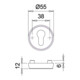 edi Rosace de protection pour clé 6633, PZ perforée RH12 acier inox mat-2