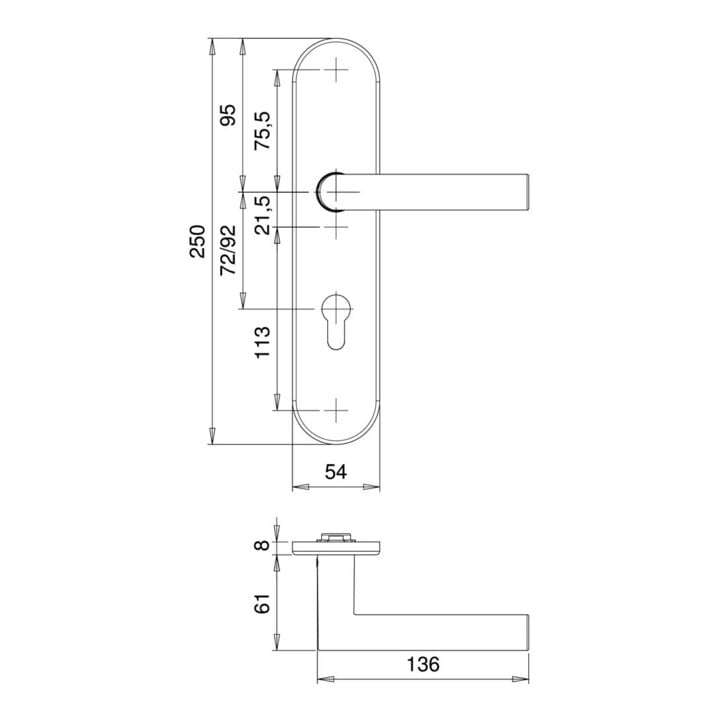 EDI Schutzgarnitur Logo 8743/9203 Alu.F1 92mm 65-75mm