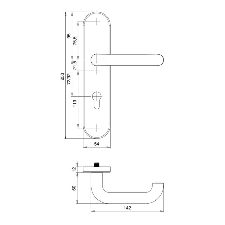 EDI Schutzgarnitur Logo 8753/9203 Alu.F1 92 mm 65-75 mm