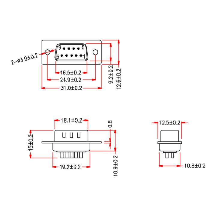 EFB-Elektronik Connecteur D-Sub 9 broches 28653.1