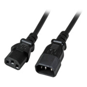 EFB-Elektronik Kaltgeräteverlängerung 3x1 3m,C13-C14,St-Bu,sw EK503.3-3