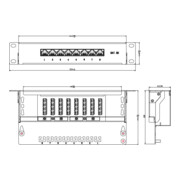 EFB-Elektronik Mini-Patch-Panel 8xRJ45S, Cat5e 1HE 37735.8-5