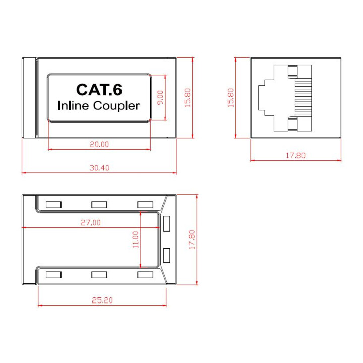 EFB-Elektronik Modular-Kupplung 1:1 RJ45 Cat.6 geschirmt 37489.1