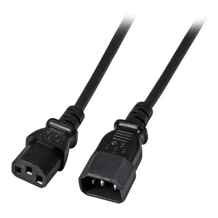 EFB-Elektronik Rallonge d’appareil froid noire 2m IEC C14, C13 EK503.2