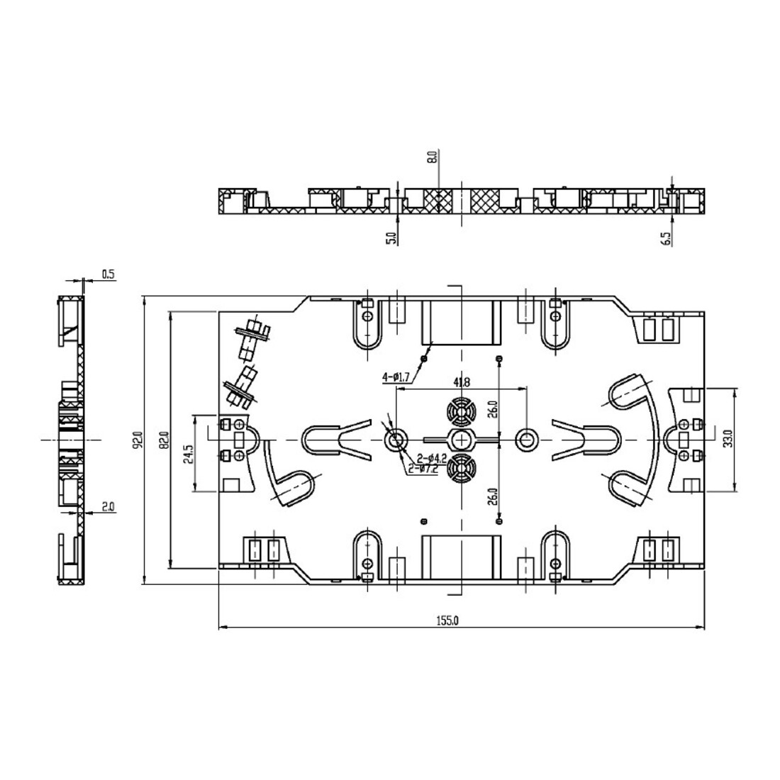 EFB-Elektronik Spleißkassette ohne Deckel Logo, weiß 53100.200