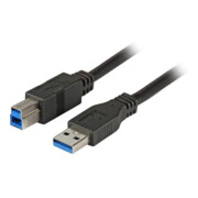 EFB-Elektronik USB-Verbindungskabel A-B 1,8m USB 3.0 schwarz K5236.1,8