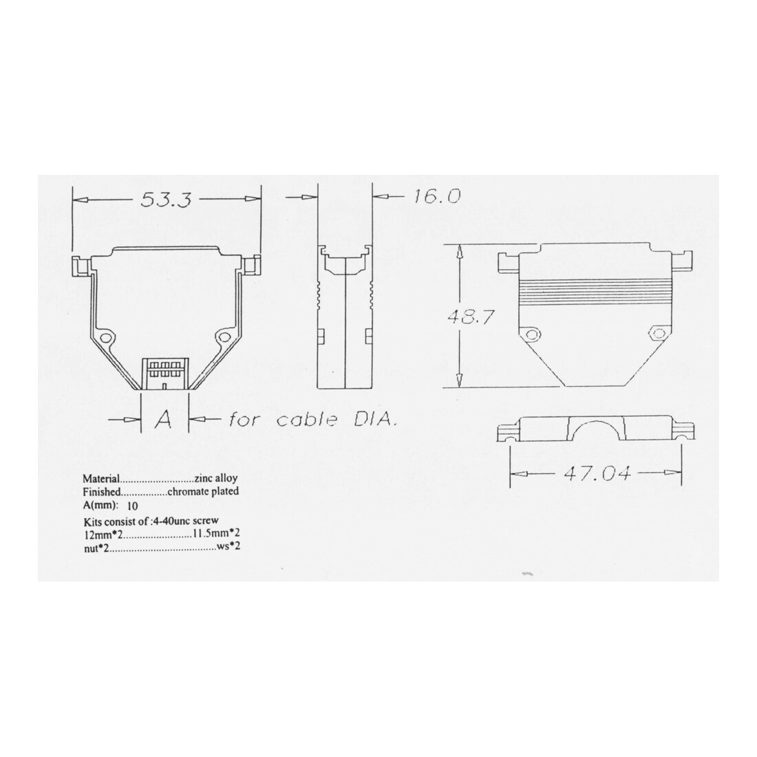 EFB-Elektronik Vollmetall-Gehäuse D-SUB f.25-pol. 29432.1