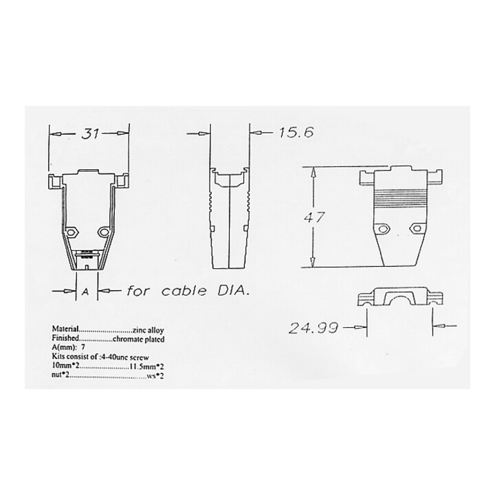 EFB-Elektronik Vollmetall-Gehäuse D-SUB f. 9-pol. 29430.2