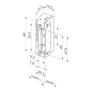 effeff ASSA ABLOY E-Türöffner 118.13 mit Flachschließblech 10-24V-2