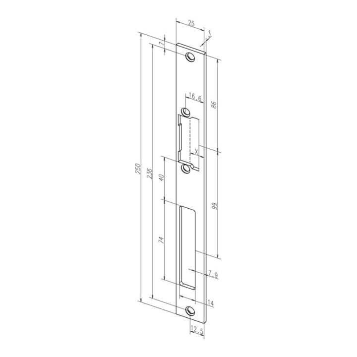 effeff ASSA ABLOY E-Türöffner 118.13 mit Flachschließblech 10-24V