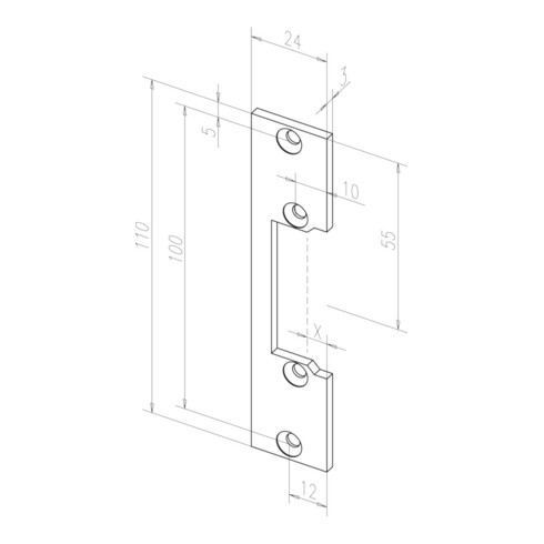 effeff ASSA ABLOY E-Türöffner 17E mit Flachschließblech 6-12V