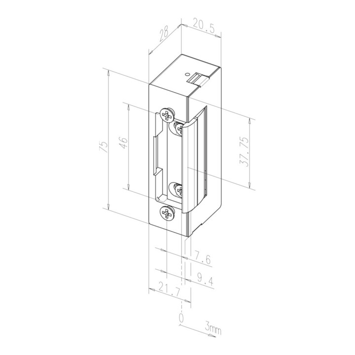 effeff ASSA ABLOY E-Türöffner 17E mit Flachschließblech 6-12V