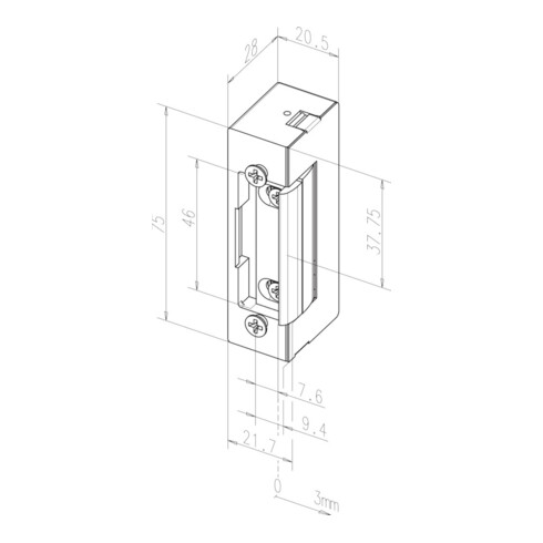 effeff ASSA ABLOY E-Türöffner 17E mit Flachschließblech 6-12V