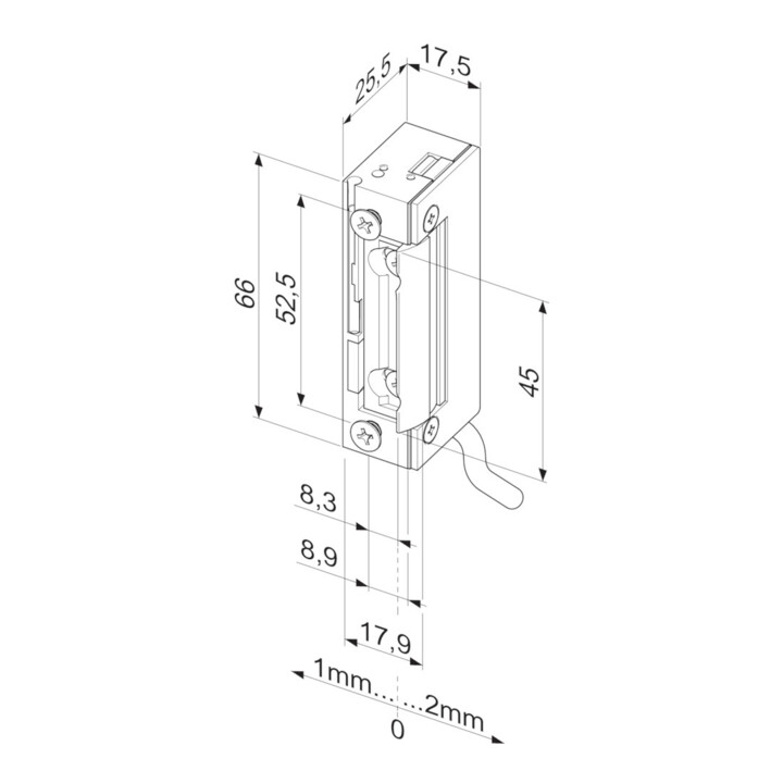 effeff ASSA ABLOY E-Türöffner ohne Schließblech 118W 10-24V AC/DC,DL-R
