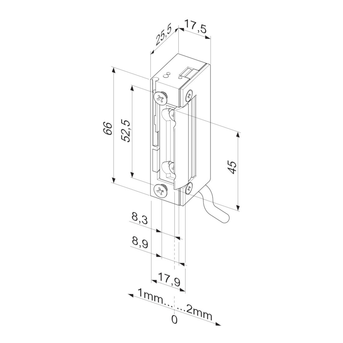 effeff ASSA ABLOY E-Türöffner ohne Schließblech 118W 10-24V AC/DC,DL-R