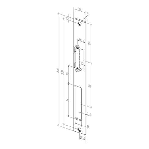 effeff ASSA ABLOY gâche électrique 118.13 avec plaque de fermeture plate 10-24V