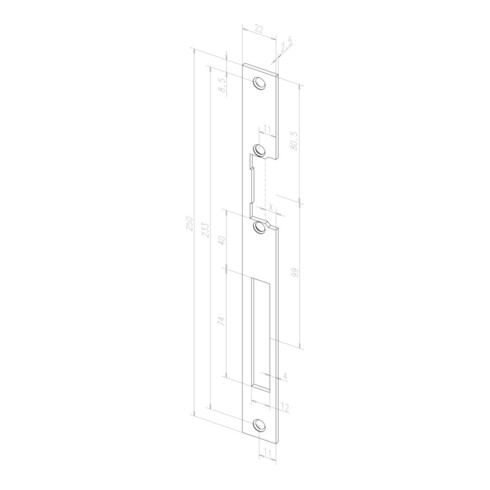effeff ASSA ABLOY Ouvre-porte électrique 118E avec plaque de gâche plate 10-24V